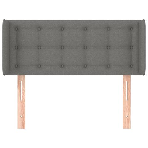 Sengegavl med kanter 103x16x78/88 cm stof mørkegrå