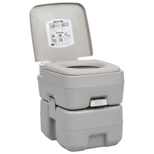 Transportabelt campingtoilet og håndvask med vandbeholder