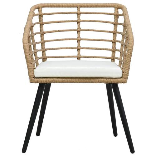 Havestole med hynder 2 stk. polyrattan egetræsfarve