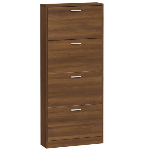 Skoskab 59x17x150 cm konstrueret træ brun egetræsfarve