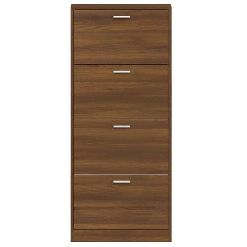 Skoskab 59x17x150 cm konstrueret træ brun egetræsfarve