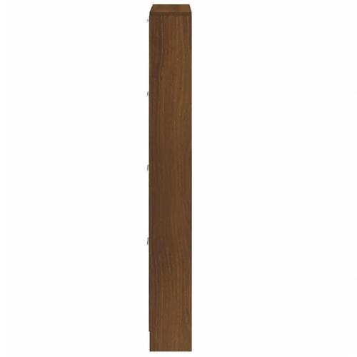 Skoskab 59x17x150 cm konstrueret træ brun egetræsfarve