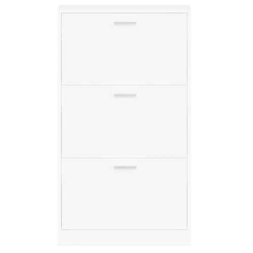 Skoskab 59x17x108 cm konstrueret træ hvid