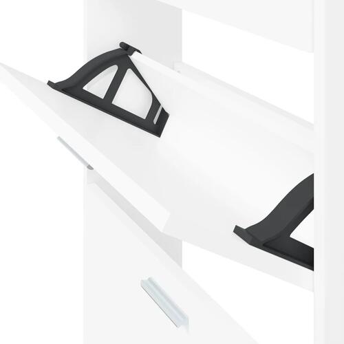 Skoskab 59x17x108 cm konstrueret træ hvid