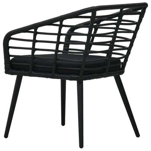 Havestole med hynder 2 stk. polyrattan sort