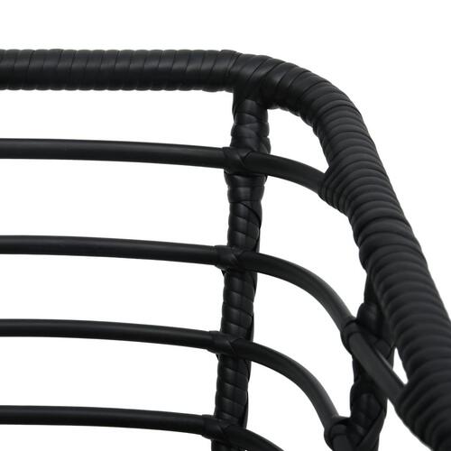 Havestole med hynder 2 stk. polyrattan sort
