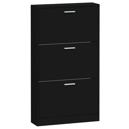 Skoskab 59x17x108 cm konstrueret træ sort