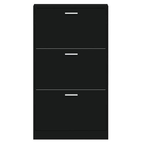 Skoskab 59x17x108 cm konstrueret træ sort