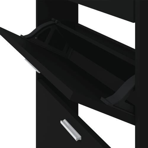 Skoskab 59x17x108 cm konstrueret træ sort