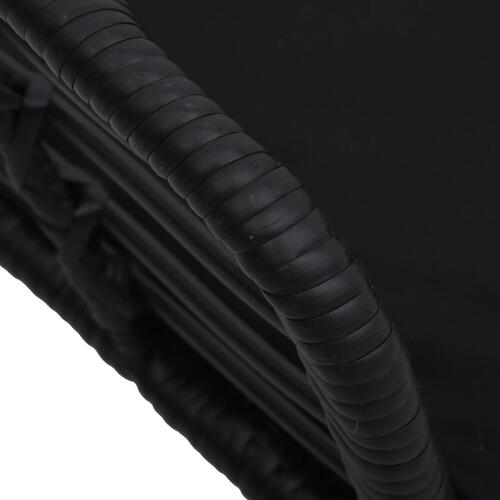Havestole med hynder 2 stk. polyrattan sort