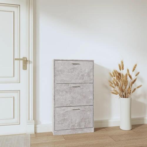 Skoskab 59x17x108 cm konstrueret træ betongrå