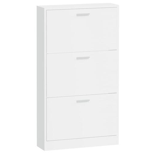Skoreol 59x17x108 cm konstrueret træ hvid højglans