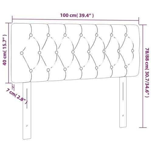 Sengegavl 100x7x78/88 cm stof sort