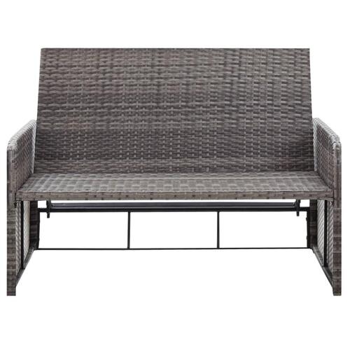 Loungesæt til haven 2 dele med hynder polyrattan grå