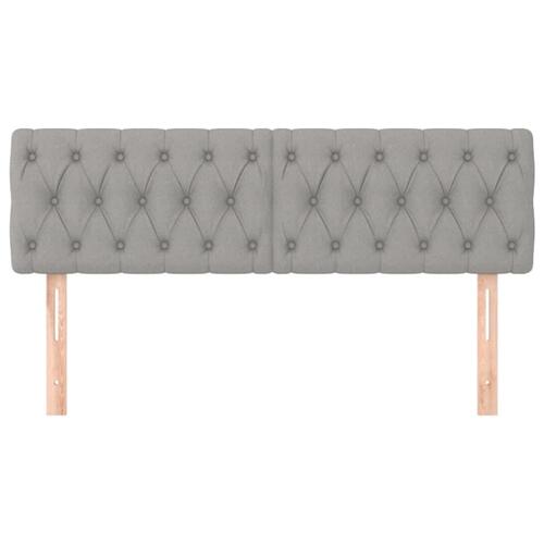 Sengegavle 2 stk. 72x7x78/88 cm stof lysegrå