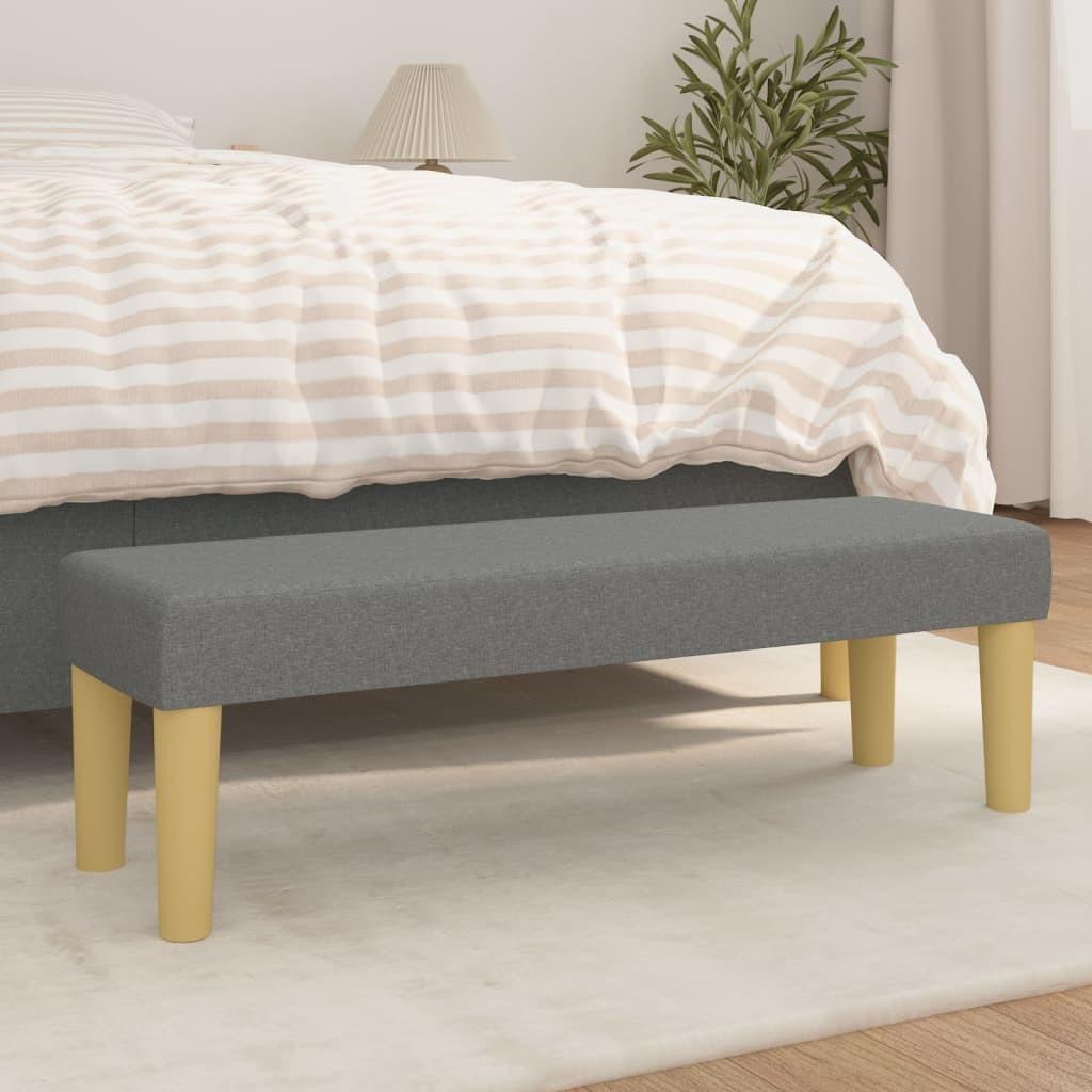 Bænk 100x30x30 cm stof mørkegrå