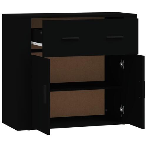 Skænk 80x33x70 cm konstrueret træ sort
