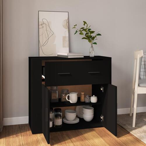 Skænk 80x33x70 cm konstrueret træ sort