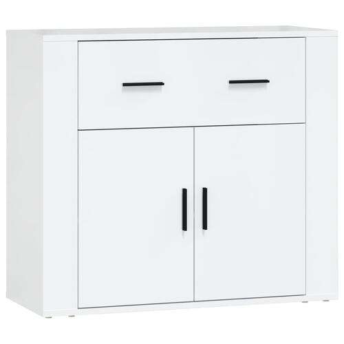 Skænk 80x33x70 cm konstrueret træ hvid højglans