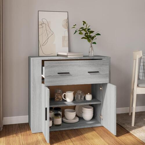 Skænk 80x33x70 cm konstrueret træ grå sonoma-eg