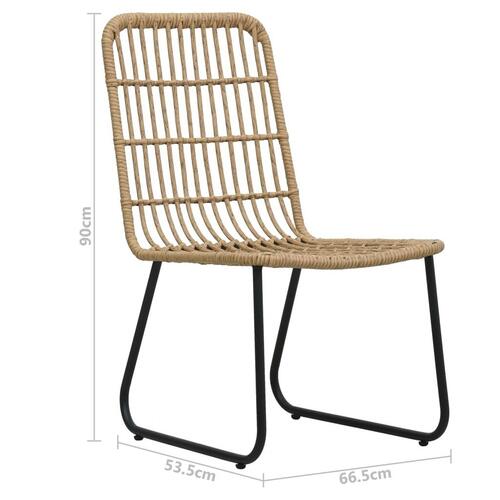 Havestole 2 stk. polyrattan egetræsfarve
