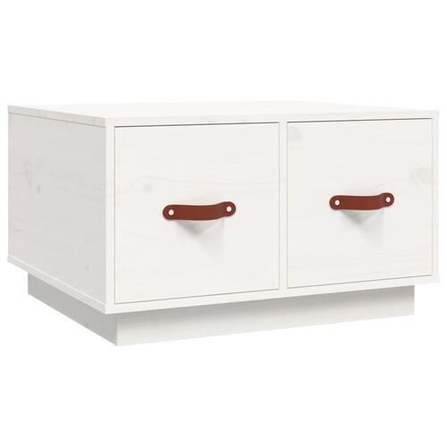 Sofabord 60x53x35 cm massivt fyrretræ hvid