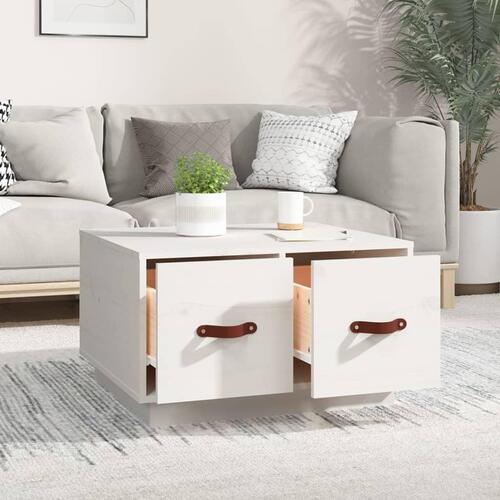 Sofabord 60x53x35 cm massivt fyrretræ hvid