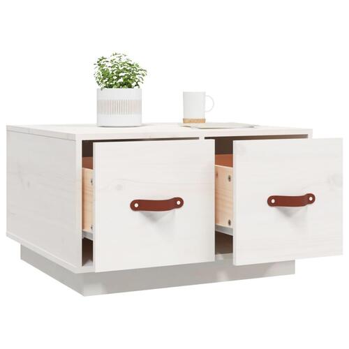 Sofabord 60x53x35 cm massivt fyrretræ hvid