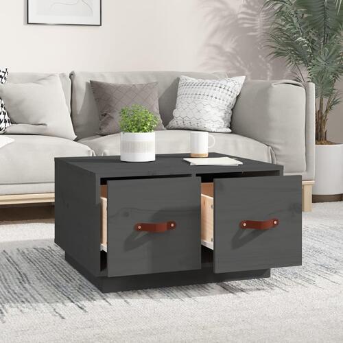 Sofabord 60x53x35 cm massivt fyrretræ grå