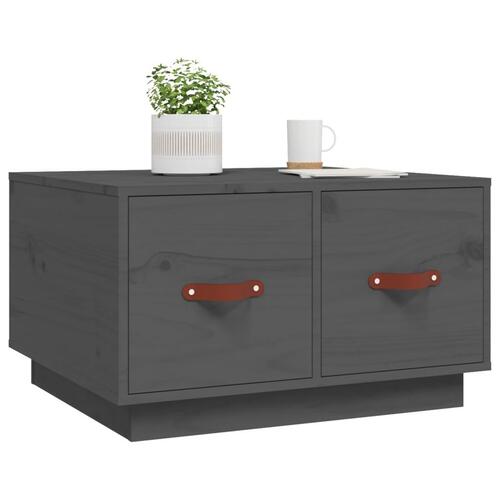 Sofabord 60x53x35 cm massivt fyrretræ grå