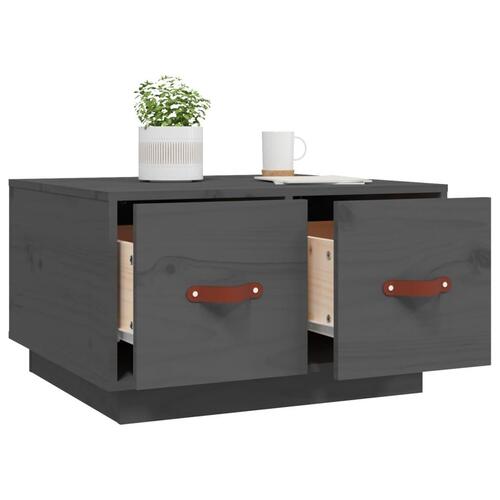 Sofabord 60x53x35 cm massivt fyrretræ grå