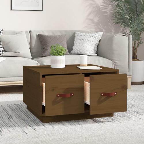 Sofabord 60x53x35 cm massivt fyrretræ gyldenbrun