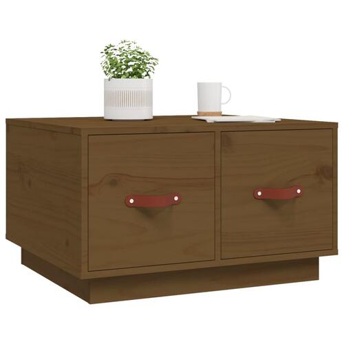 Sofabord 60x53x35 cm massivt fyrretræ gyldenbrun