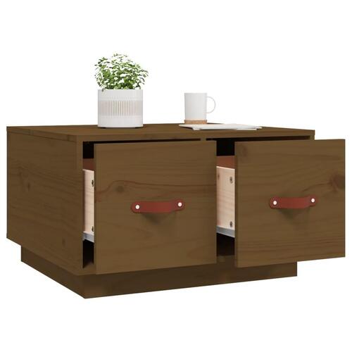 Sofabord 60x53x35 cm massivt fyrretræ gyldenbrun