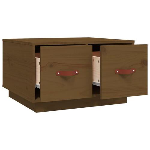 Sofabord 60x53x35 cm massivt fyrretræ gyldenbrun