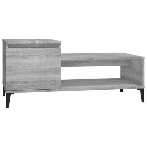 Sofabord 100x50x45 cm konstrueret træ Grå sonoma-eg
