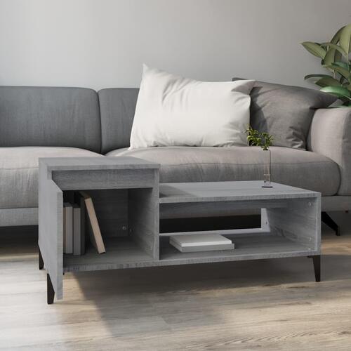 Sofabord 100x50x45 cm konstrueret træ Grå sonoma-eg