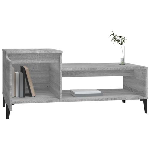 Sofabord 100x50x45 cm konstrueret træ Grå sonoma-eg