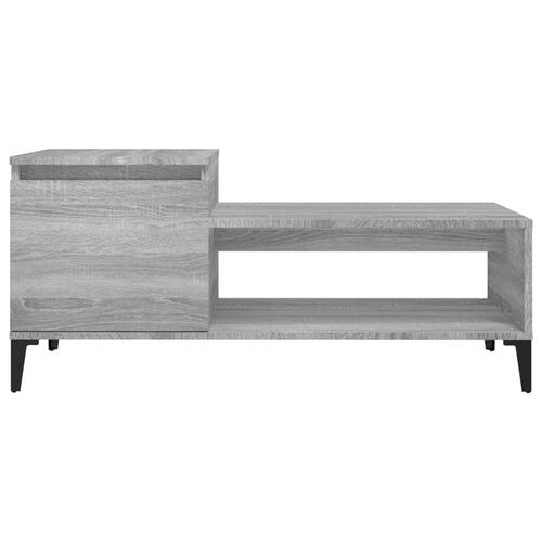 Sofabord 100x50x45 cm konstrueret træ Grå sonoma-eg