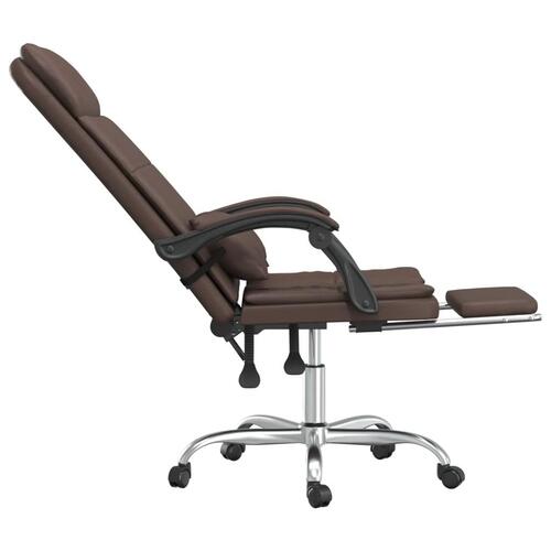 Kontorstol med massagefunktion kunstlæder brun