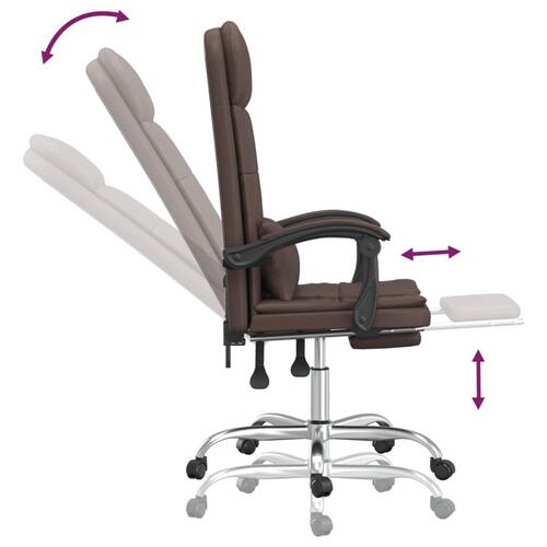 Kontorstol med massagefunktion kunstlæder brun