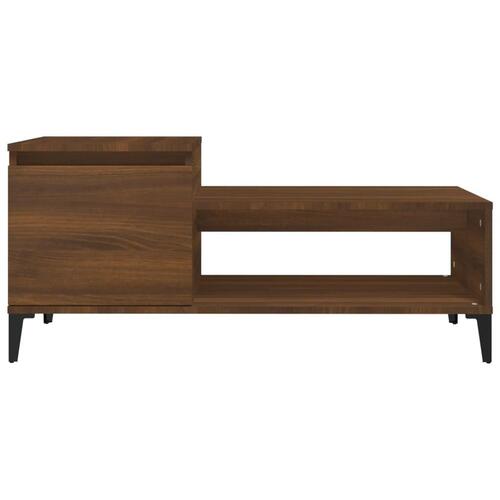 Sofabord 100x50x45 cm konstrueret træ brun egetræsfarve