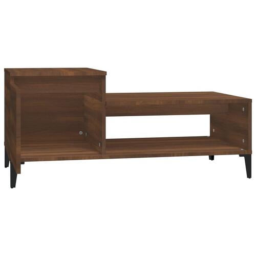 Sofabord 100x50x45 cm konstrueret træ brun egetræsfarve