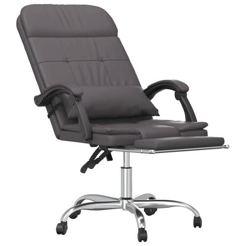 Kontorstol med massagefunktion kunstlæder grå