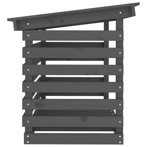 Brændestativ 108x73x79 cm massivt fyrretræ grå