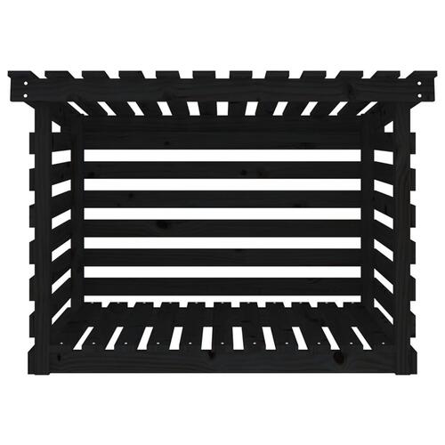 Brændestativ 108x73x79 cm massivt fyrretræ sort
