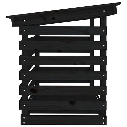 Brændestativ 108x73x79 cm massivt fyrretræ sort
