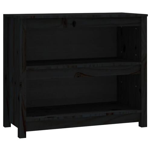 Bogreol 80x35x68 cm massivt fyrretræ sort
