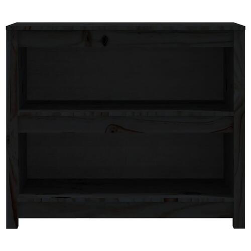 Bogreol 80x35x68 cm massivt fyrretræ sort