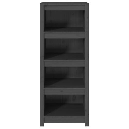 Bogreol 50x35x125,5 cm massivt fyrretræ grå